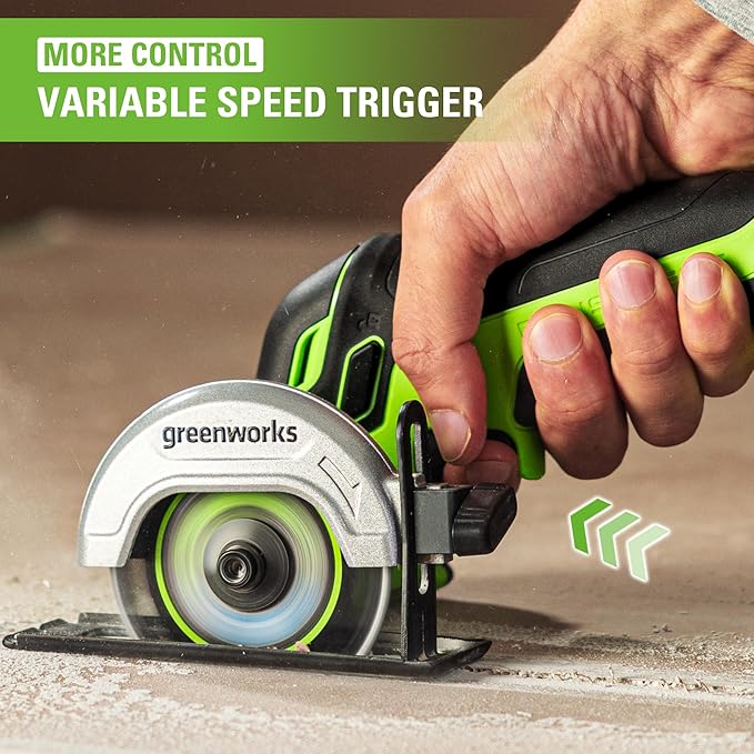 Greenworks 24V Brushless Cordless Compact Cut-Off Tool Bare Tool, With Extra 3 in. Cut-Off Wheels (3-Pack)