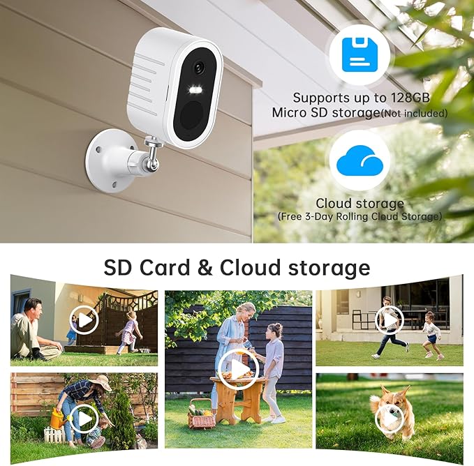 Security Cameras Wireless Outdoor,2K Color Night Vision AI Motion Detection Spotlight Siren Alarm,5G/2.4G WiFi Home Indoor Camera Two-Way Audio,Use Alone or with Recmoment HomeBase