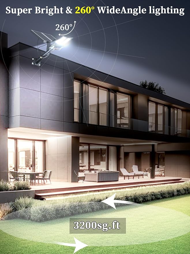 Ofuray OL-7500W Solar Street Lights Outdoor,Parking Lot Lights Commercial Dusk to Dawn,30,000mah Big Power Solar Security Flood Remote Control with Motion Sensor for Street,Yark,Court