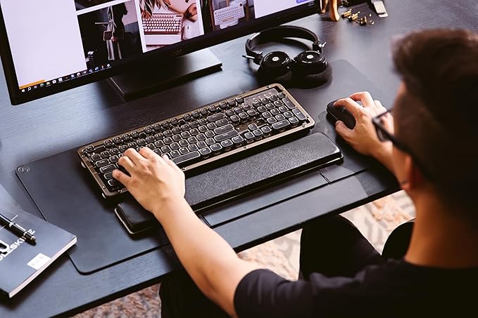 Azio RC Prestige Mechanical Keyboard, Bluetooth 5.0, Hot-Swappable Switches, PC/Mac (Ebony/Brown Switches)