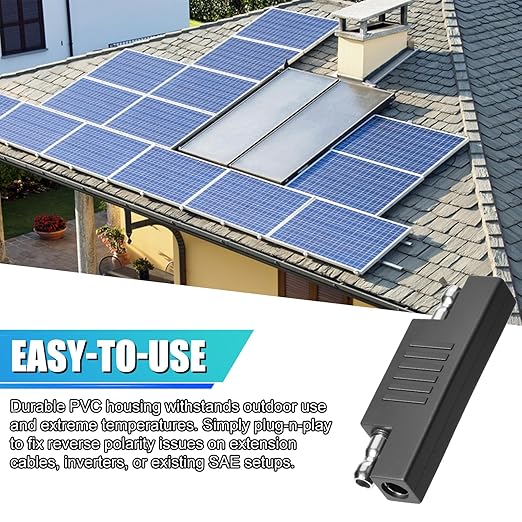 SAE Polarity Reverse Adapter - Quick Disconnect SAE Connector for Solar Panel, Battery Charger & Maintainer (4-Pack)