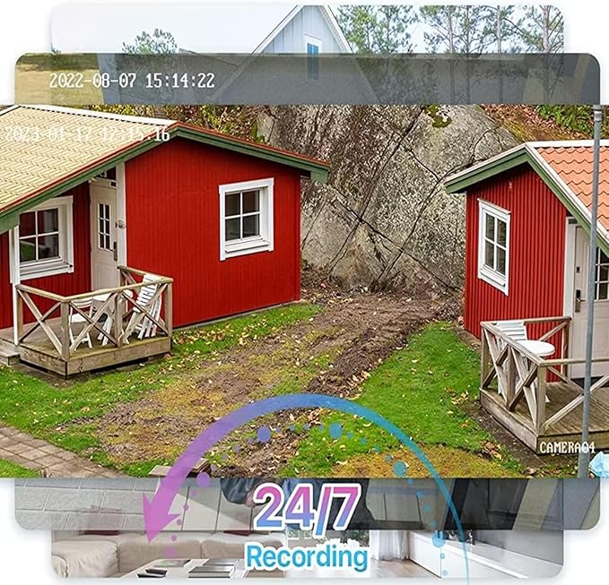 3000TVL Home Security System Surveillance DVR Camera Kits, 4pcs Wired 5MP PoE IP Night Vision Cameras Set with AI Motion Person Vehicle Detection, 4K NVR with 512GB Hard Drive for 24-7 Recording