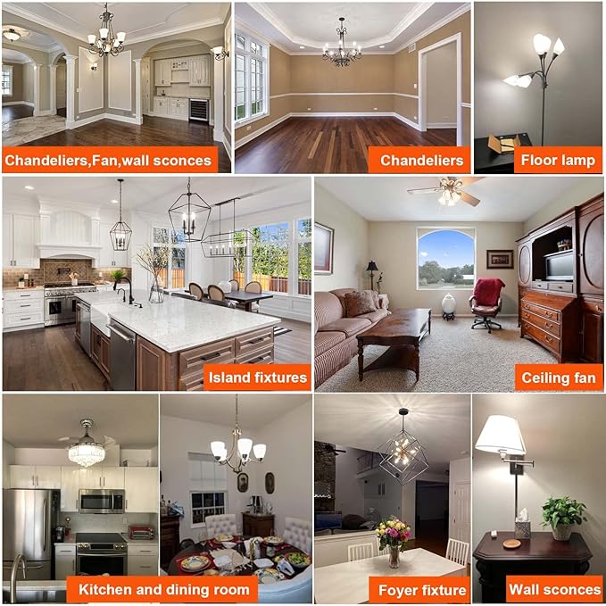 LiteHistory E12 led Bulb 6W Equivalent E12 Candelabra Bulb 60 watt Neutral White 4000K AC120V 600LM Dimmable T6 T25 for Chandeliers,Ceiling Fan and Wall sconces Pack of 6