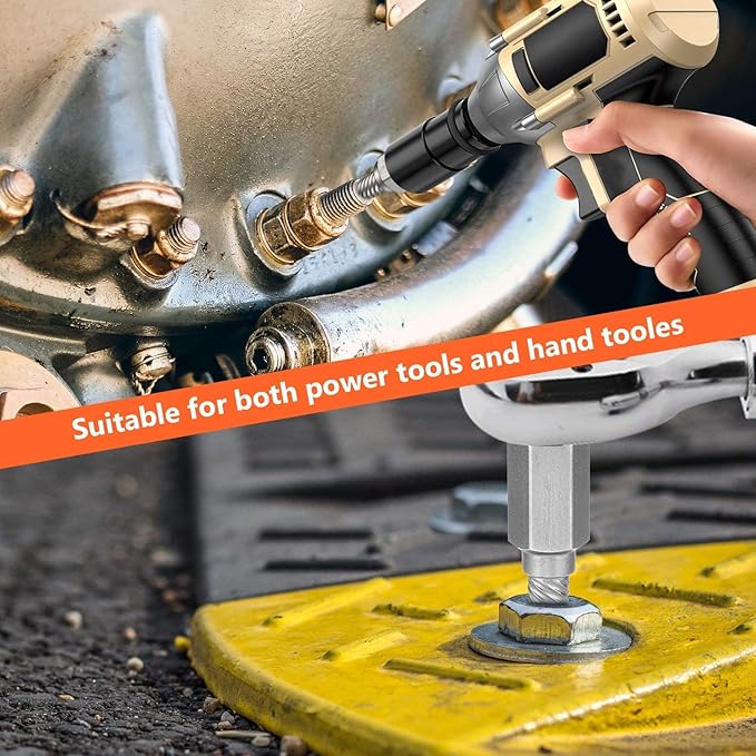 XEWEA 13Pcs Screw Extractor Set Multi-Spline Easy Out Bolt Extractor Kit, Chrome Molybdenum Alloy Steel Hex Head Bolt Remover Tool for Broken Stripped Rusted Bolts Screws Nuts