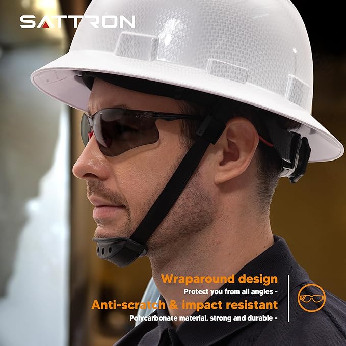 Safety Glasses Tinted 3 Pack, Protective Eyewear for Men Women UV Protection ANSI Z87.1, Safety Sunglasses Bulk Scratch Impact Resistant Eye Protection with Nose Pads for Construction Work Smoke