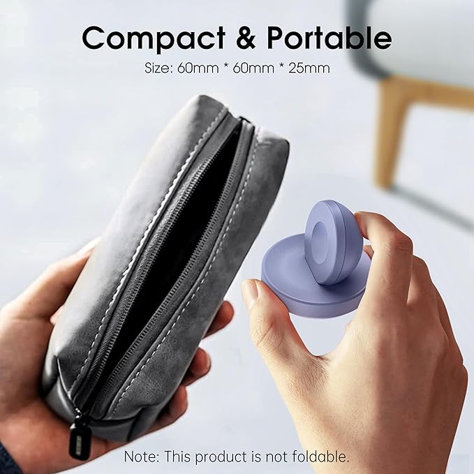 Portable Magnetic Charging Dock for Apple Watch, Wireless Fast Watch Charger Stand with Charging Cable, Support Nightstand Mode, Compatible with Apple Watch 10 9 8 7 SE 6 5 4 3 2/Ultra 2-Purple