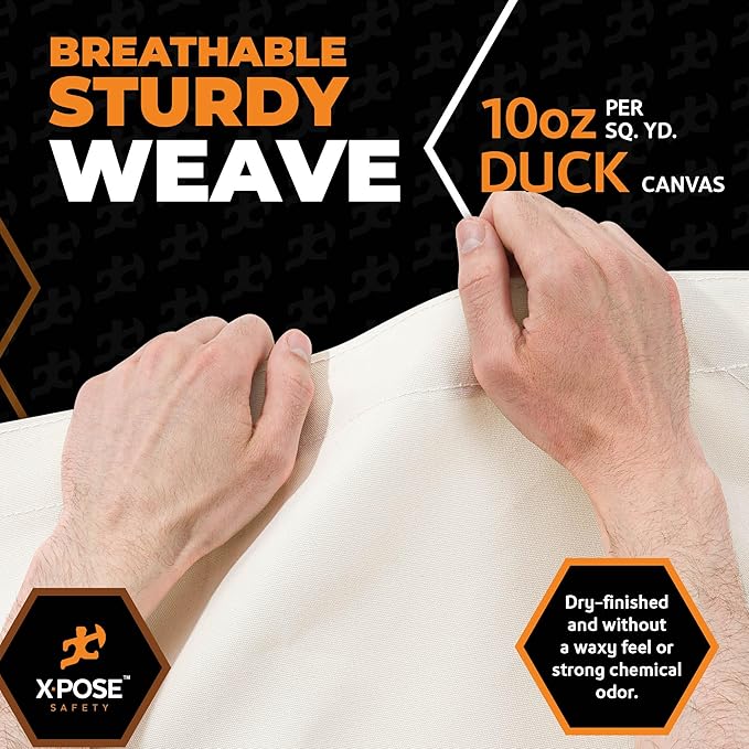 Xpose Safety Canvas Tarp - 10oz White Canvas Tarps Heavy Duty Water Resistant with Brass Grommets- Multipurpose Outdoor Tarpaulin for Camping, Canopy, Trailer, Equipment Cover 12' x 20'