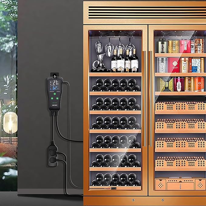 DIGITEN DHTC1011 Humidity and Temperature Controller Plug-in Thermostat Humidistat Outlet Humidity Controller Greenhouse Thermostat Cooling Heating Humidifier Dehumidifier