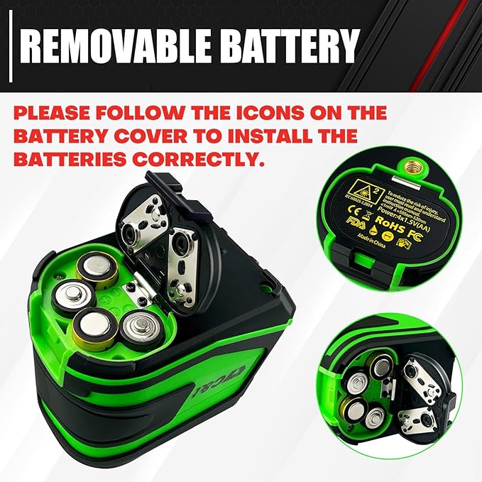 5 Line Laser Level,100ft Self-Leveling Green Laser Level,Cross Line Laser,Vertical and horizontal lines,Rotates 360 Degrees,Include Magnetic Pivoting Base, Portable Bag, Laser Target Plate,Batteries