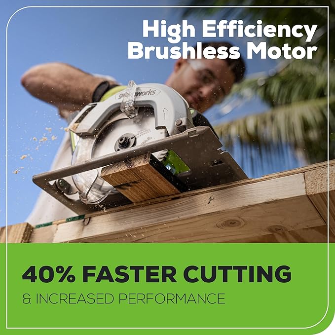 Greenworks 24V 7-1/4'' Circular Saw Brushless Cordless, with 4Ah Battery and 2A Charger