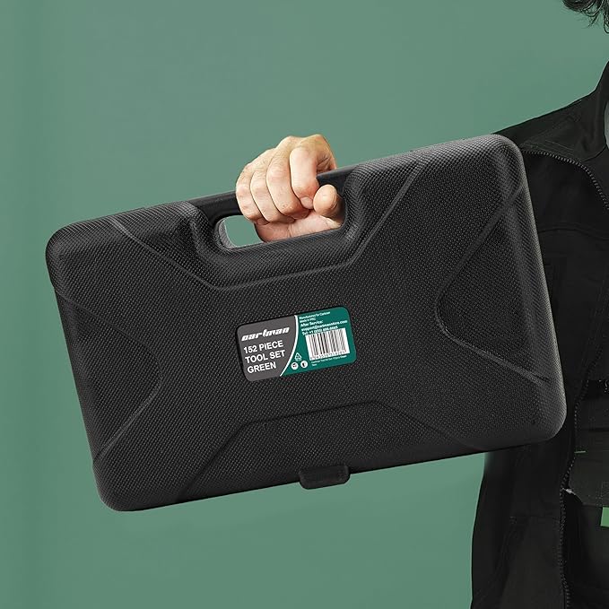 CARTMAN 152-Piece Basic Household Hand Tool Set,with Toolbox Storage Case, All Purpose Home Tool Kit Includes Essential Tools for Office College Repairs Green