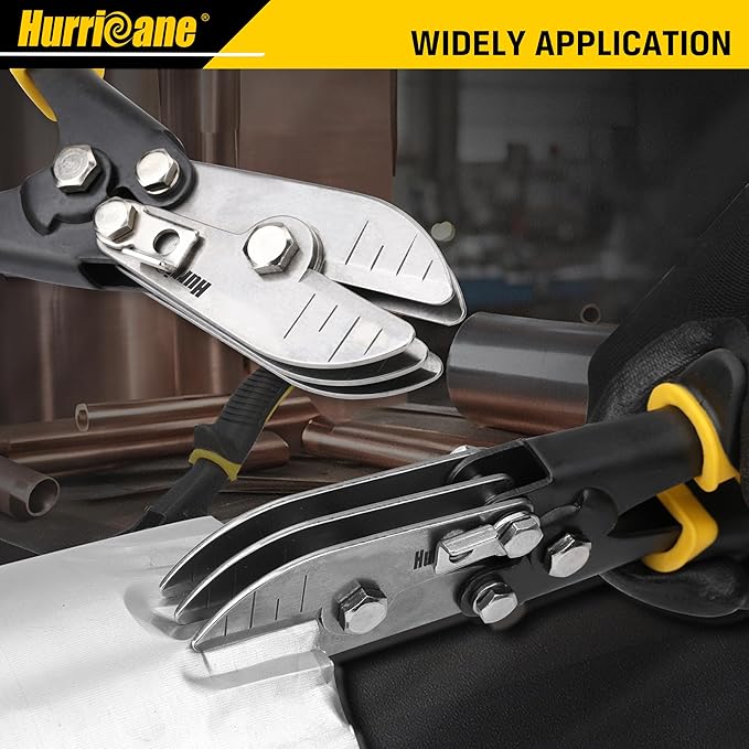 HURRICANE 5 Blade Sheet Metal Crimper. HVAC Crimping Tool for Ductwork, Downspouts & Stove Pipes. 9-1/2 inch Heavy-Duty Hand Crimper with Safety Lock. 5-Blade Sheet Metal Crimpers Tool