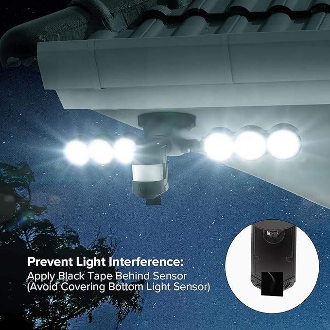 SANSI 55W 7000LM Motion Sensor Outdoor Security Lights, Super Bright 5000K Dusk to Dawn Flood Light, 320° Beam Angle, Best Outdoor Lights for Yard, IP65 Waterproof, ETL Listed, Black