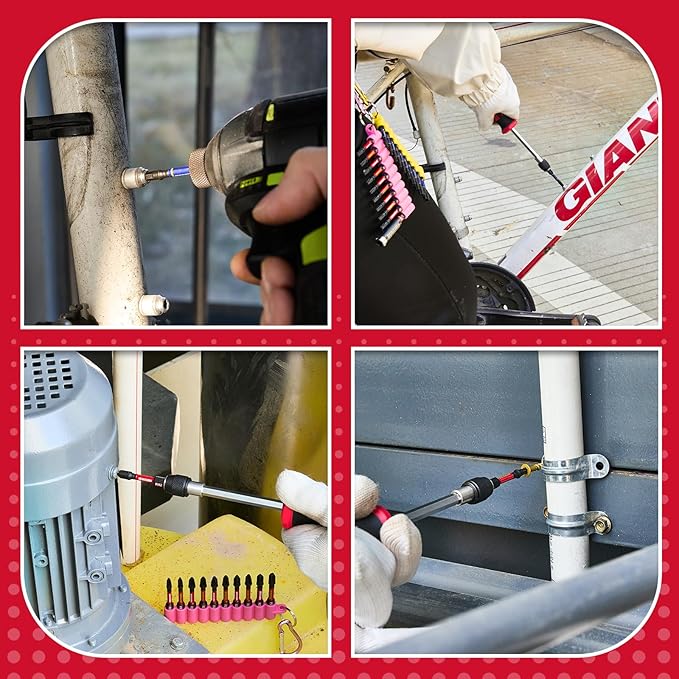 Impact Screwdriver Bits Set, 50 Pieces 2”Muliti Head Magnetic S2 Steel Driver Bits PH/SQ/Torx/Hex/PZ with Soft Hanging Strips