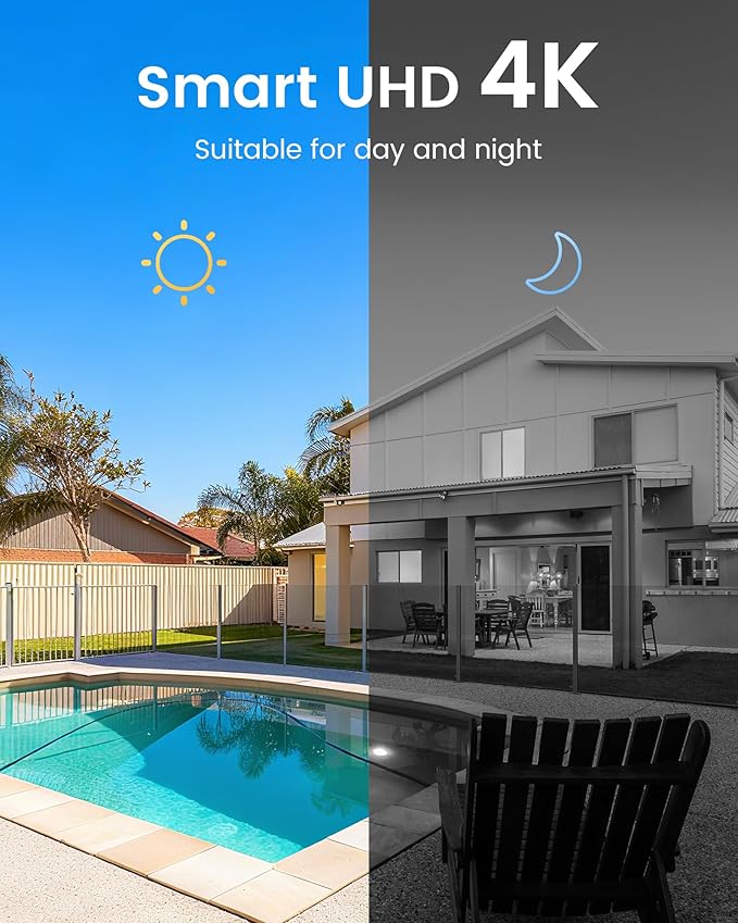 4K PoE CCTV Security Camera System, 8CH NVR with 2TB HDD and 8X 8MP PoE IP Cameras with AI Detection & Instant Alert, 100ft IR Night Vision, 24/7 Recording, 2-Way Audio, No Monthly Fee