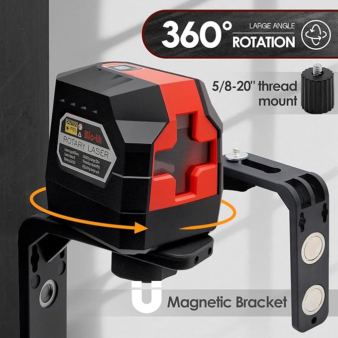 Laser Level Self-Leveling Green Cross Line,Lazer Level for Picture Hanging,Magnetic Base,100ft,4 Brightness Adjustment, IP54 Waterproof, DIY, Construction, Battery & Carrying Bag Included