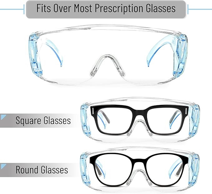 UNCO- Safety Goggles Over Glasses, Protective Goggles, Safety Goggles Anti Fog, Work, Safety Glasses Over