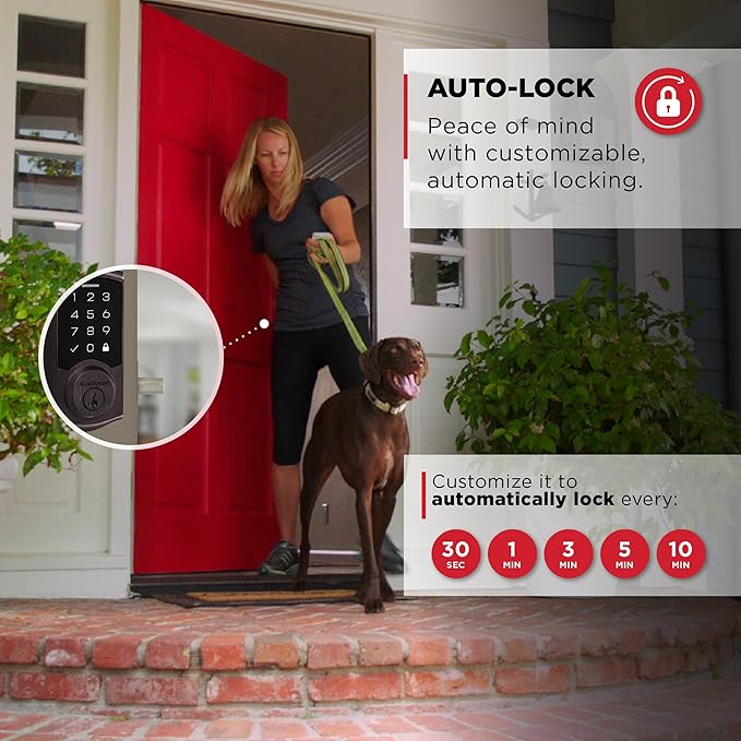 Kwikset SmartCode 270 Keyless Entry Electronic Touchpad Deadbolt Door Lock with Auto-Lock, Custom User Codes, Advanced Security in Venetian Bronze Traditional