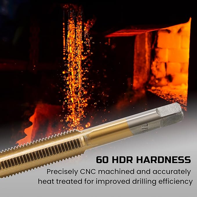 Brass Coated 80pcs SAE & Metric Tap and Die Set, Metric Standard Rethreading Tool Kit, Coarse and Fine Threads for Cutting External and Internal Threads, Essential Repair Tool Kit with Case