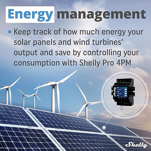 Shelly Pro 4PM | Wi-Fi & LAN, 4-Channel Smart Relay with Power Metering | Home Automation | Compatible with Alexa & Google Home | iOS Android App| Remote Appliances Control and Monitoring