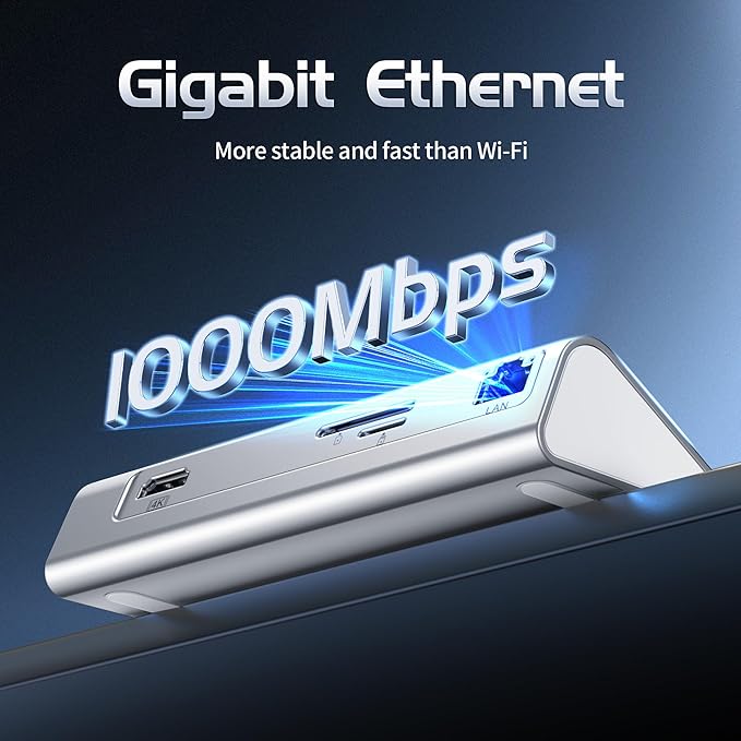 USB C Hub Ethernet, 10Gbps USB Docking Station 10-in-1 with 4K@60Hz HDMI, USB C and 2 USB A 3.2 Data, LAN, 2 USB A 2.0, PD 100W, SD/TF Ports, 3.28FT Powered USB Hub for Laptop, PC, iPhone 16/15, Mac