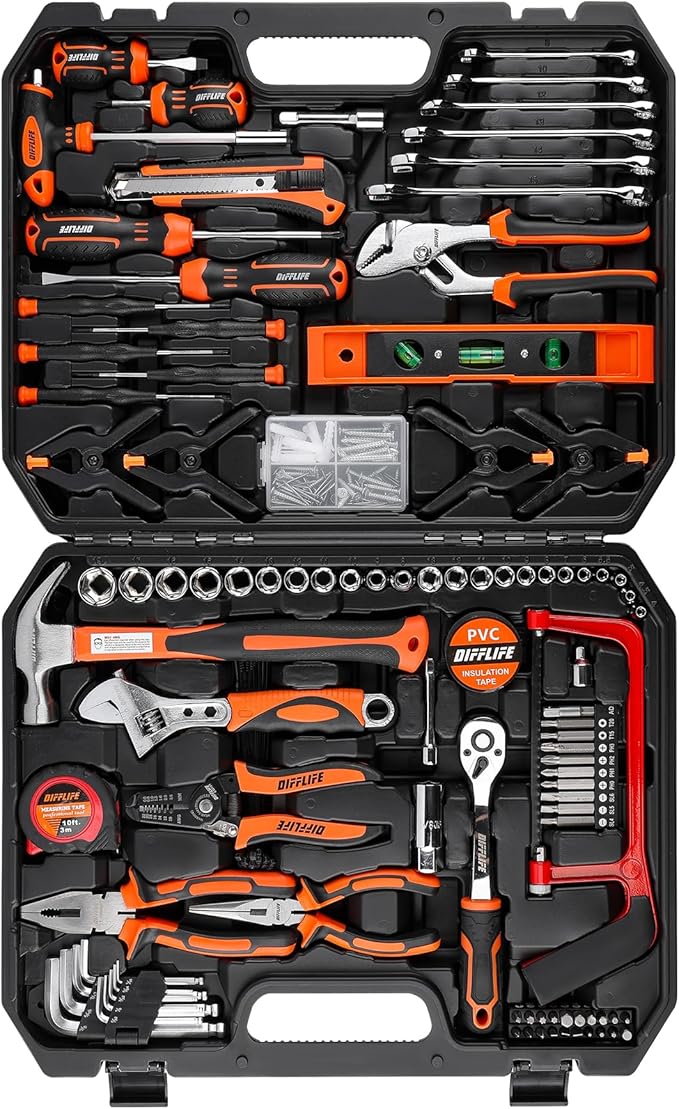 Tool Set 240 Piece Socket Wrench Auto Repair Tool Combination Package Mixed Tool Set Hand Tool Kit with Plastic Toolbox Storage Case
