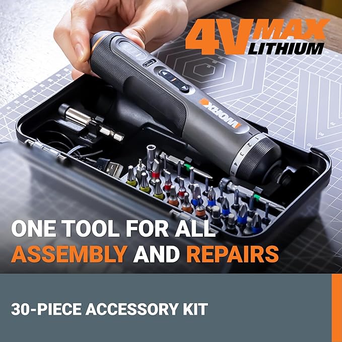 WORX 4V Lithium Screwdriver 30-Piece Accessory Kit WX242L