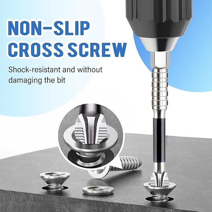 High Magnetic Screwdriver Drill Bit Set, Anti-Slip Magnetic Electric Screwdriver Set, 2025 New K5 Impact Resistant Non Slip Bit, 6Pcs/Set- 70 100 120mm