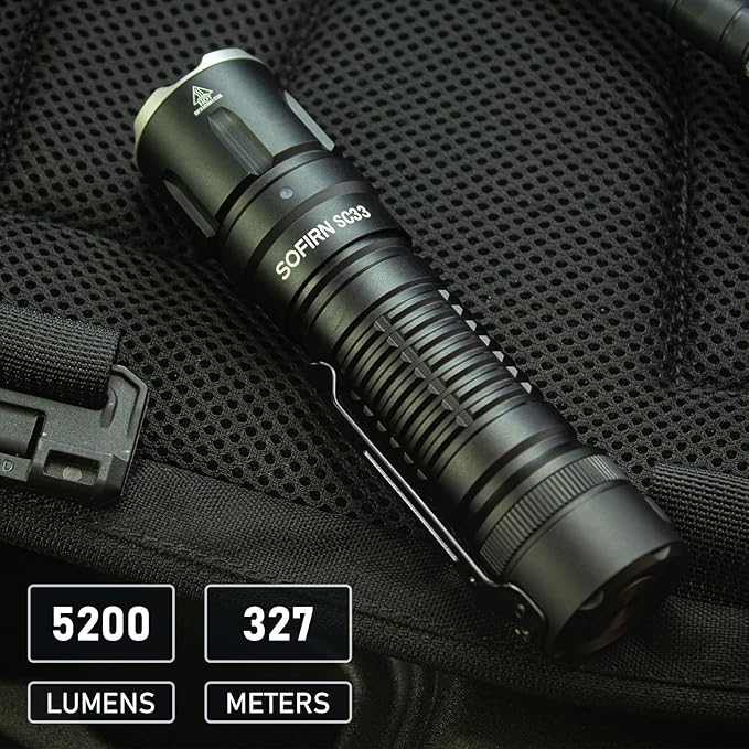Tactical Flashlight Rechargeable Flashlights High Lumens - Sofirn SC33 Super Bright Flashlight 5200 Lumens, Powerful Flashlight High Powered, Waterproof LED Flashlights for Home Camping Outdoor Work