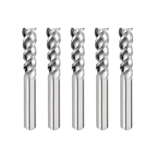 SPEED TIGER Carbide Square End Mill - 3 Flute - IAUE1/2 3 (5 Pieces, 1/2") - High Feed U-Type Design - for Roughing and Finishing - for Milling Aluminum Applications – Professional Mill Bits Sets