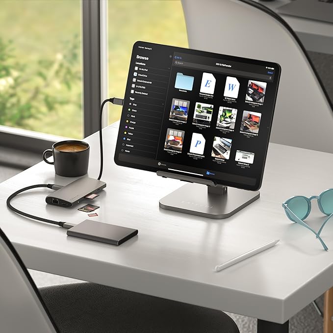 Satechi 8 in 1 USB C Hub Multiport Adapter V3, 8K HDMI, 100W Charging, 4 USB Data Ports, Ethernet, SD Card Reader, for Laptop, for Mac/Windows, MacBook Pro/Air M4/M3/M2/M1, iPad, iPhone 16, Space Gray