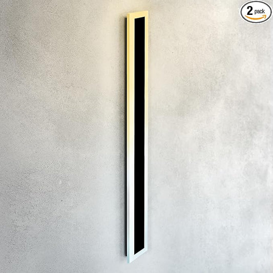 ASD LED 72" Long Wall Mount Light Fixture, Outdoor & Indoor Linear Sconce | 3CCT, Dimmable, Waterproof, Anti-Rust, ETL Listed | 40W 3570LM 3000-5000K 100-277V | Exterior Porch Lighting | Black, 2 Pack