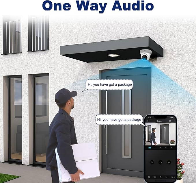 Anpviz 4K PoE Camera Turret 8MP IP Camera Outdoor, PoE Security Cameras with AI Human Vehicle Detection, 100FT Smart Dual Light Color Night Vision, Built-in Mic, IP66 Waterproof (U Series)