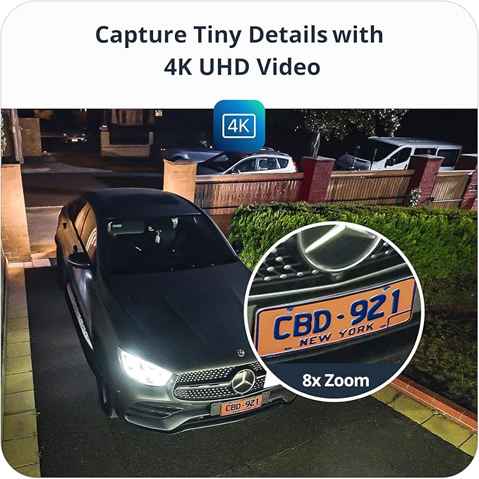 4K Security Cameras Wireless Outdoor/Indoor, Battery Cameras for Home Security, No Monthly Fees, 32G Local Storage, Advanced AI, 5W Solar Panels, Color Night Vision, 2-Way Audio, 2.4Ghz WiFi