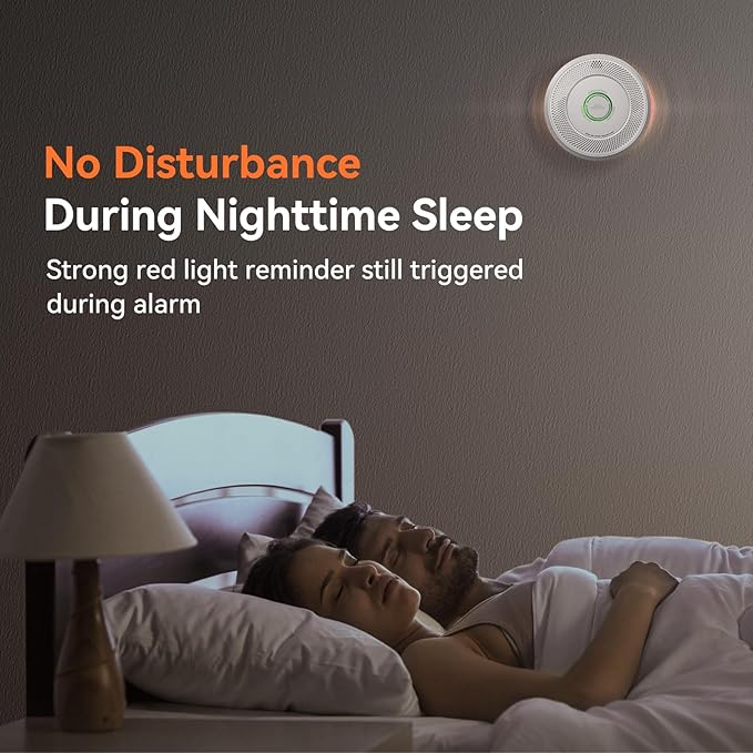 Jemay Smoke Detector Carbon Monoxide Detector Combo Hardwired, Interconnected Smoke and Carbon Monoxide Detector with Voice Reminder, LED Warning Light Indicators, 1 Pack