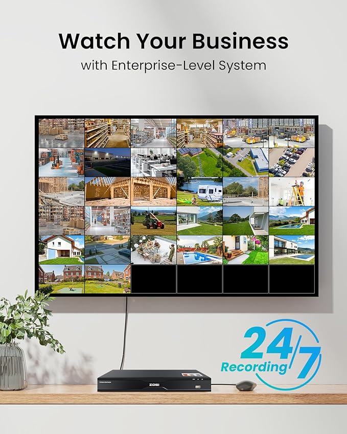 ZOSI 32 Channel 4K PoE Security Camera System, Face Person Vehicle Detection, 2 Way Audio, 16 x 8MP Spotlight Outdoor Indoor IP Cameras, 32CH 4K NVR with 4TB HDD for 24/7 Recording