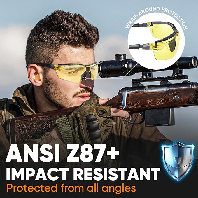 TICONN Anti-Fog Safety Glasses for Men and Women, ANSI Z87.1 Scratch Proof Eye Goggles with Adjustable Arms and UV Protection