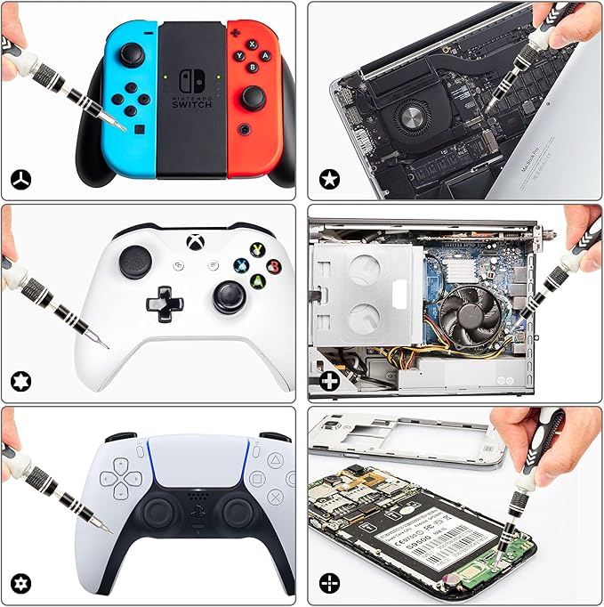 STREBITO Precision Screwdriver Set 124-Piece Electronics Tool Kit with 101 Bits Magnetic Screwdriver Set for Computer, Laptop, Cell Phone, PC, MacBook, iPhone, Nintendo, PS4, PS5, Xbox Repair