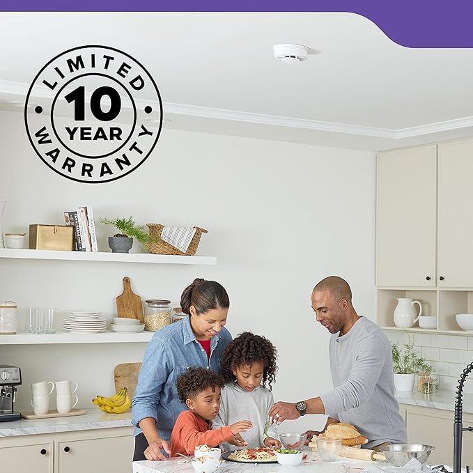 Kidde Smoke & Carbon Monoxide Detector, 10-Year Battery Powered, Voice Alerts, LED Warning Light Indicators