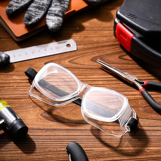 100 Pairs Safety Goggles Anti-fog Protective Safety Glasses Anti Scratch Eye Protection Clear Lens Onion Goggles Anti Dust Glasses Lightweight Eyewear for Science Lab Chemistry Construction