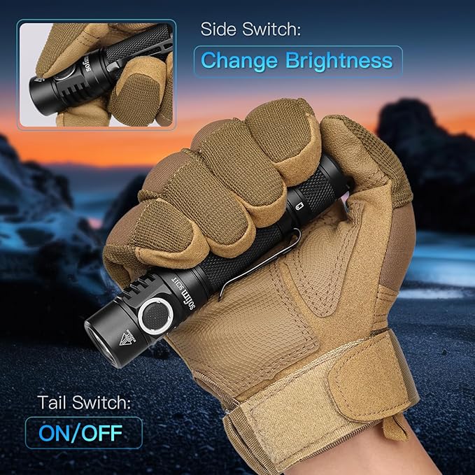 Sofirn SC31T Tactical Flashlight with Holster and Diffuser, Super Bright LED Flashlights, 2000 High Lumens, Rechargeable Small Flashlight for Home, Powerful Flashlights for Emergencies Camping Hiking