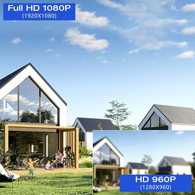 Wireless Security Camera System with 3TB HDD - 4 Outdoor Bullet Cameras & 8CH NVR for 24/7 Recording - IP66 Weatherproof, Remote Access, Plug-and-Play Home CCTV Setup