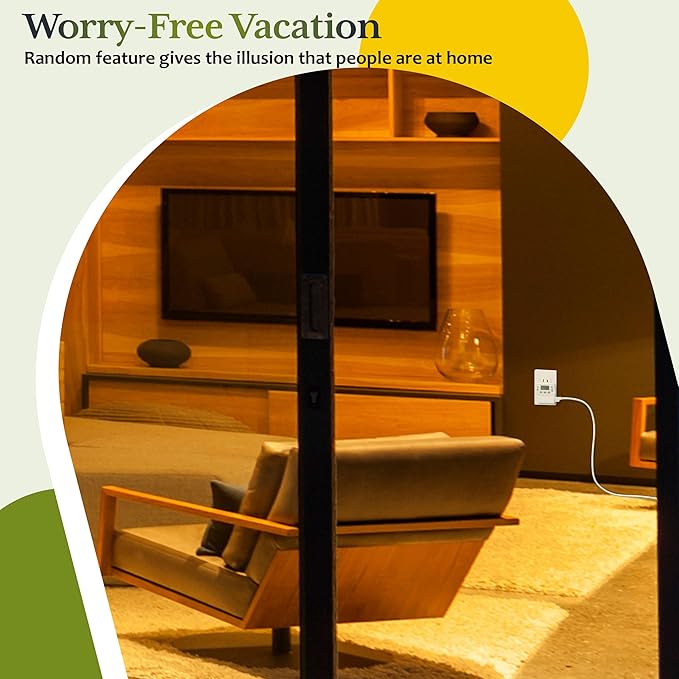 TG Heavy Duty Programmable Plug-in Digital Timer for Electrical Outlets, 7-Day Schedule, Random Mode, Daylight Savings, White