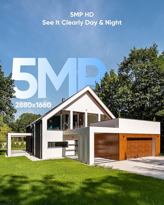 SANNCE 5MP PoE Security System, 8CH 6MP Surveillance NVR with 4PCS 5MP HD Weatherproof Bullet Cameras with H.265 Video Compression, Smart IR LED, APP Push Alert, Remote Access (2TB HDD)