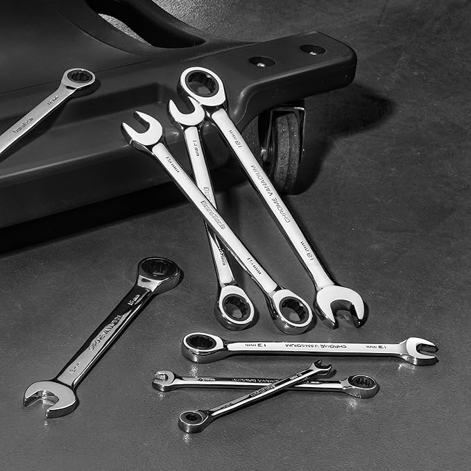 DURATECH 15mm Ratcheting Combination Wrench, SAE, 72-Tooth, 12-Point, CR-V Constructed with Mirror Polish