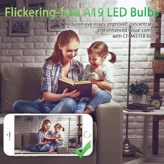 A19 LED Light Bulb, LED Bulbs 100 Watt Equivalent, 5000K Daylight Light Bulbs, 1500 Lumens, E26 Standard Base Lightbulb, Non-Dimmable 15W Bright White Bulbs for Home, ETL Listed(4-Pack)