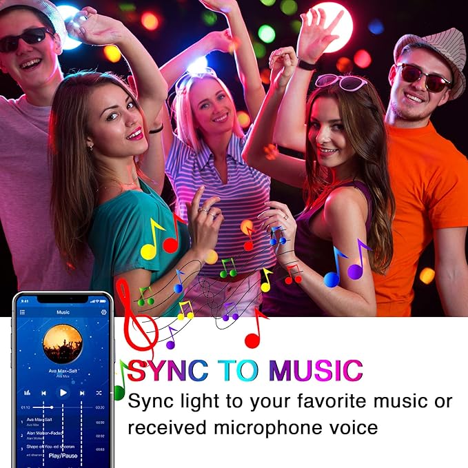 dalattin Bluetooth Led Lights for Bedroom 100ft,Smart Led Strip Lights with App Control Remote Control, RGB LED Light Strips,Music Sync Color Changing Room Decoration Party, (2 Rolls of 50ft)