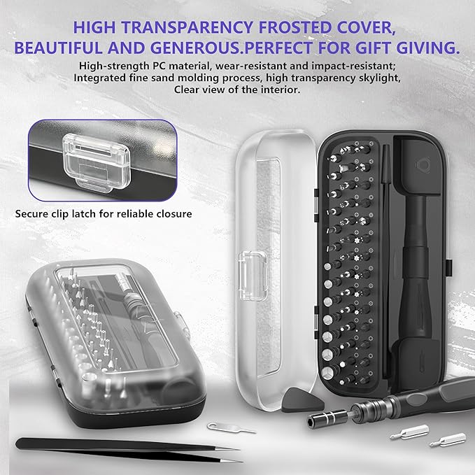 48 in 1 Magnetic Screwdriver Set, Precision Repair Tool Kit with 41 CRV Steel Bits (Phillips/Torx/Pentalobe) for iPhone, Laptop, PC, Game Console, Eyeglasses & Electronics - Portable Case Included