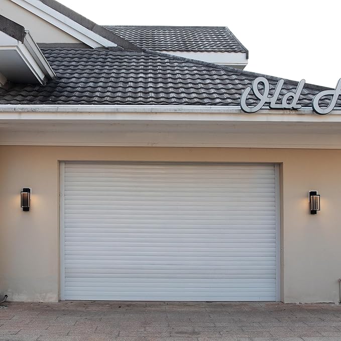 Lustrlach 2 Pack Dusk to Dawn Outdoor Porch Light Black LED Integrated Exterior Light Fixture with Photocell and Glass for House Patio Entryway Garden,IP54 Waterproof 3000K