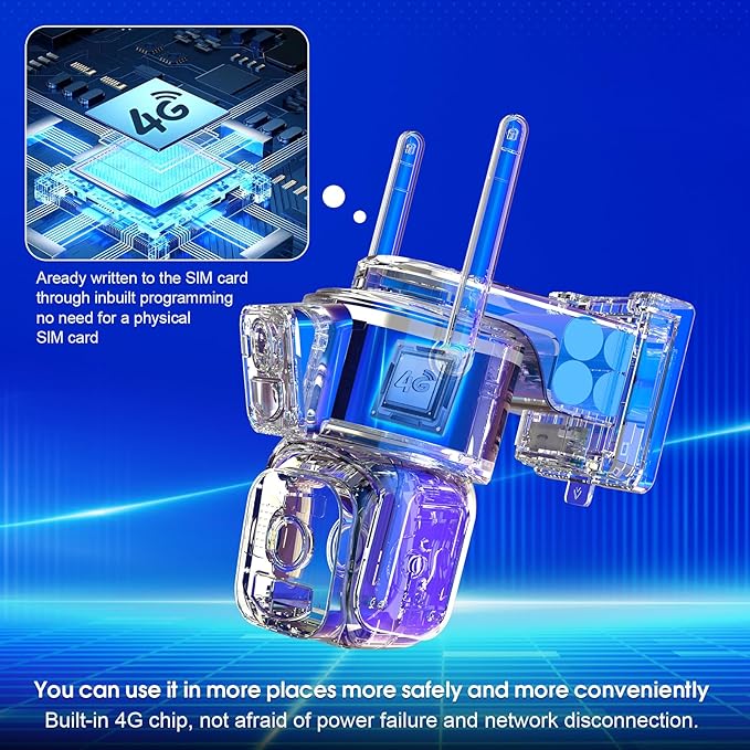 Dual Lens Dual Screen 2K Solar Security Camera Wireless Outdoor 360° View Battery Powered Camera with Spotlight Color Night Vision, PIR Sensor WiFi Home Security System (4G LTE)